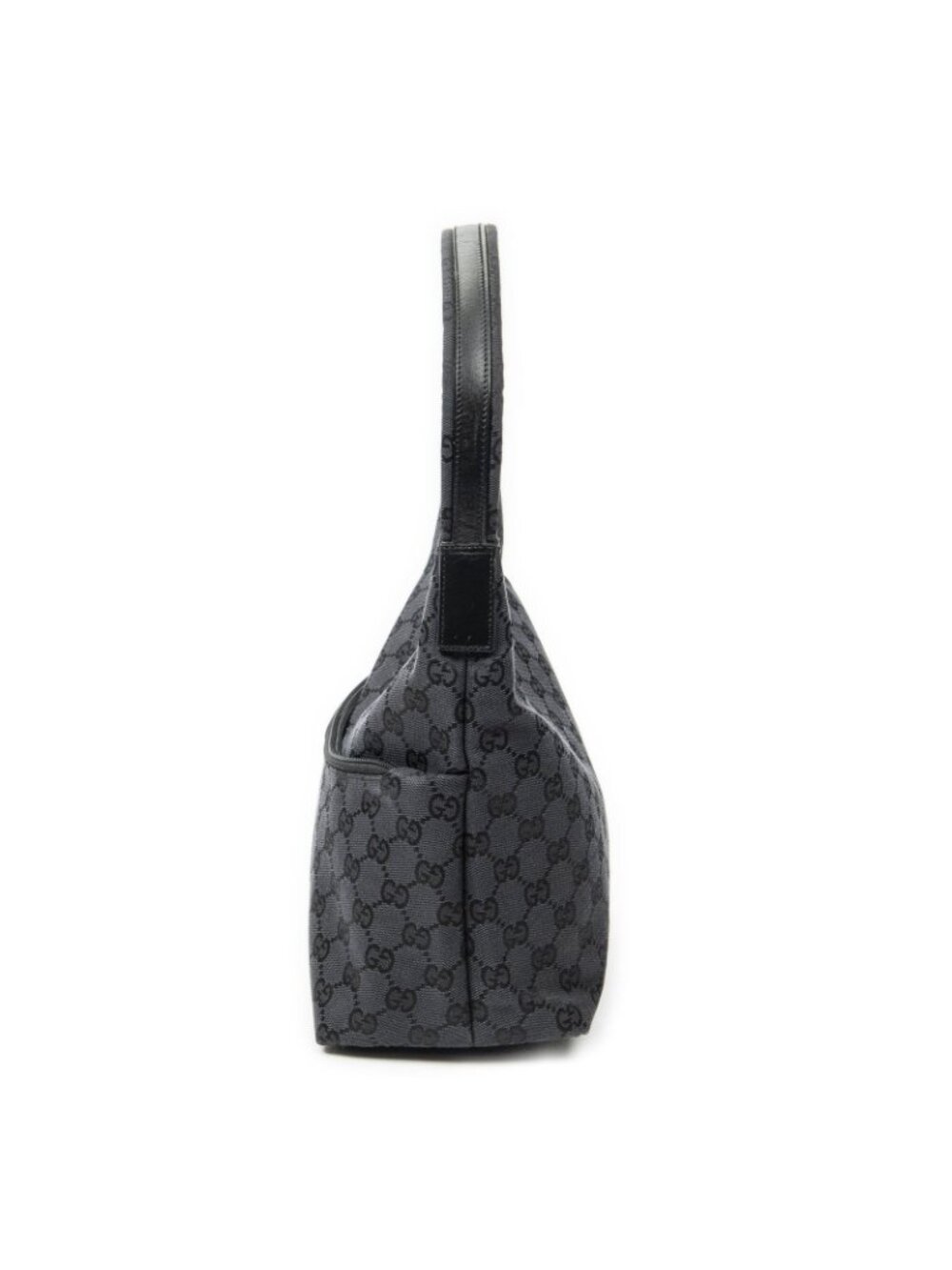Gucci Front Slip Pocket Hobo Black GG Canvas - Picture 3 of 10